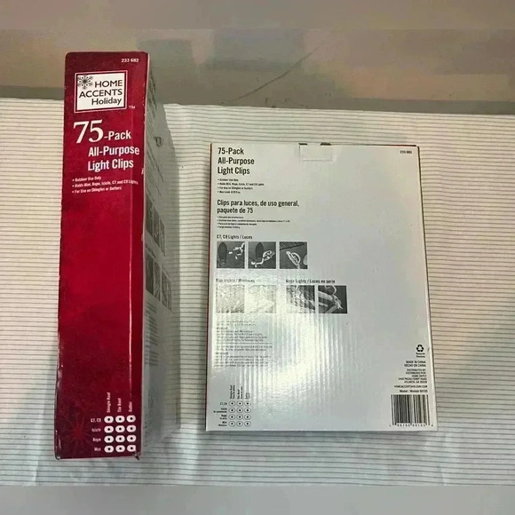 2 Sets Of Home Accents Holiday 75-Pack All Purpose Light Clips 150 Total NIB - Picture 2 of 2